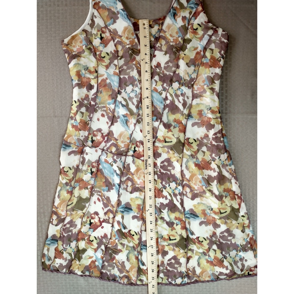 Sundance Boho Romantic Whimsigoth Silk Floral Watercolor Sleeveless Sz 16 Dress - Picture 13 of 14